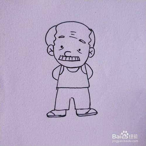 怎么画老爷爷卡通简笔画?