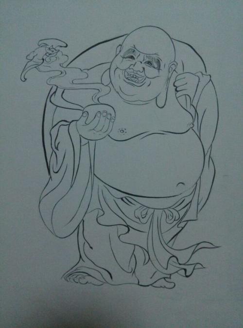 弥勒佛简笔画的画法