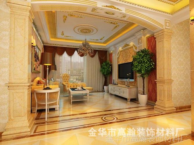 仿大理石欧式石塑背景墙线条石塑罗马柱瓷砖边框装饰大理石罗马柱
