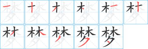 梦字笔画写法
