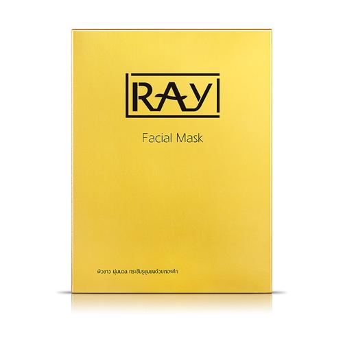ray面膜免税版_官方授权 泰国lrayi美白蚕丝面膜金色10片装 ray 芮一