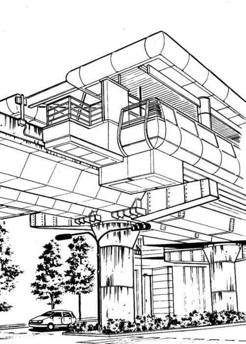 场景插画|地铁口车站商店线稿素材,漫画必备素材