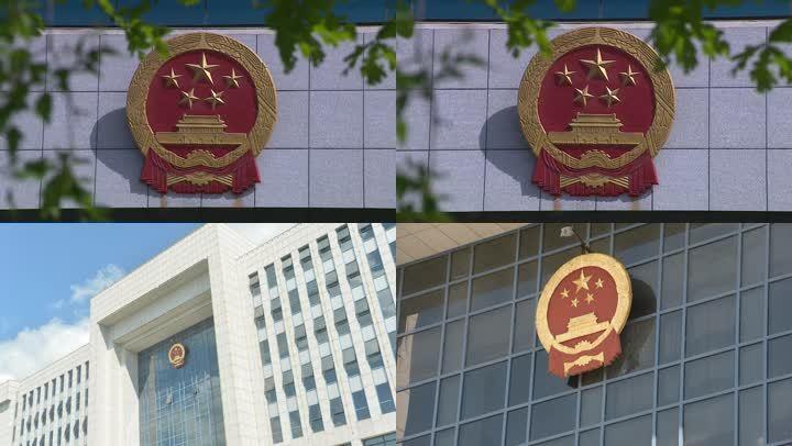 政府楼国徽特写