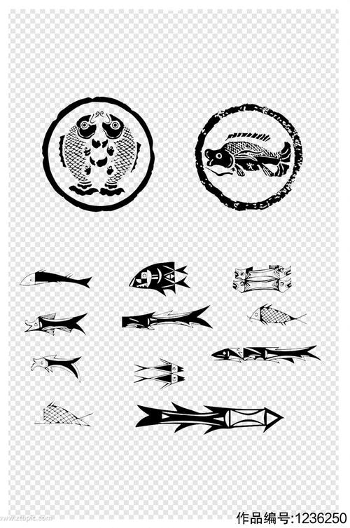 陶器中国传统图案古典鱼纹装饰
