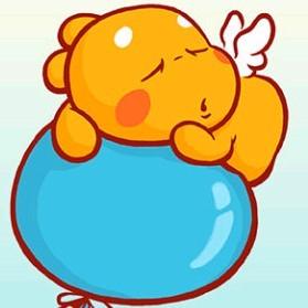 爬在气球上睡觉的小丘比