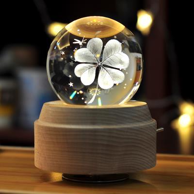 水晶球音乐盒照片定制生日礼物图片