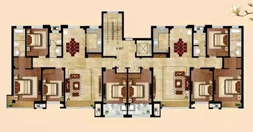 凯泽翡翠郡洋房区包含10栋景致电梯洋房,面积从126-166㎡不等,户型