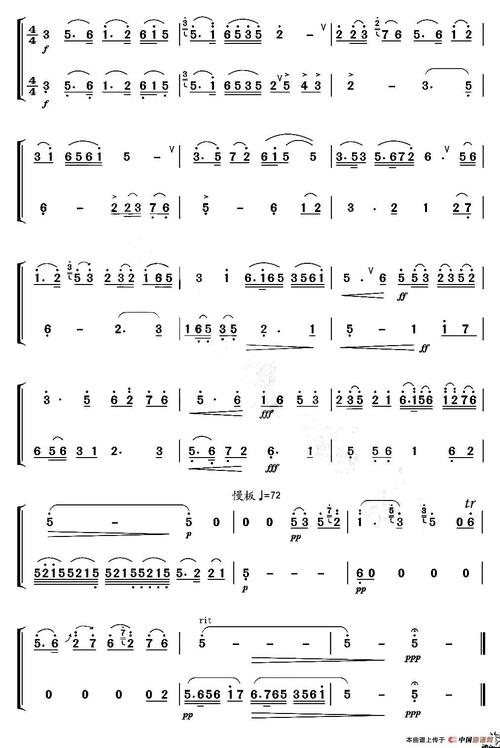 化蝶(竹笛二重奏)笛箫谱
