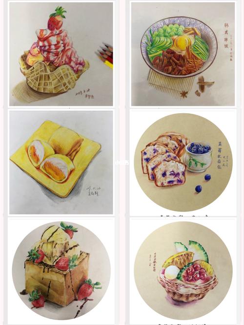 学生作品彩铅 美食_彩铅_美食_文化_绘画