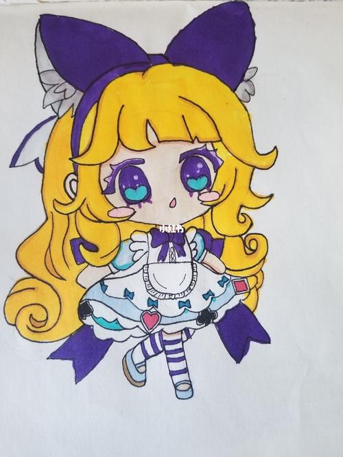 临摹q版迷你世界爱丽丝_临摹_迷你世界_绘画_手绘_文化_绘画