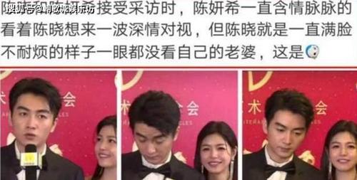 原创陈晓走红毯看都不看陈妍希一眼网友坦言一开始就不看好他们