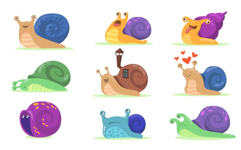 可爱的蜗牛矢量素材(eps/png)