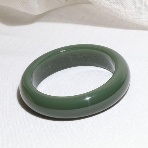 hehemeiyu新疆和田玉俄罗斯碧玉鸭蛋青手镯女士正装玉镯子包邮