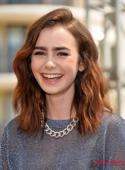 lily jane collins 莉莉·柯林斯 她笑得真美.