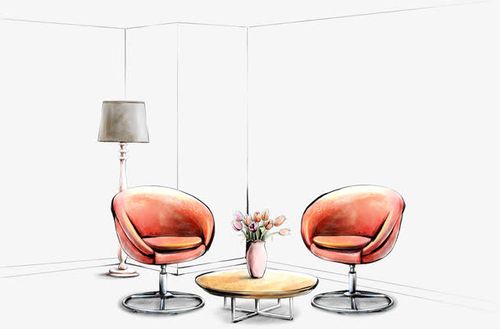 手绘卧室一角效果图