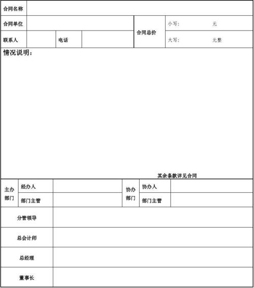 恩施龙凤投资开发有限公司 合同会签审批单 填写时间:    年  月