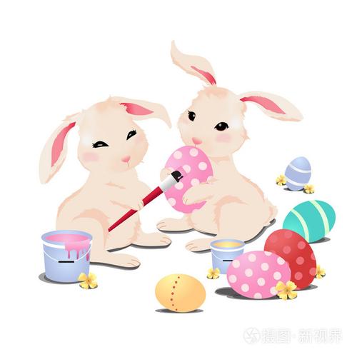 小兔子画复活节彩蛋隔离模式