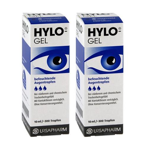 德国原装进口hylo海露玻璃酸钠护眼凝胶滴眼液眼药水干眼症2盒套装