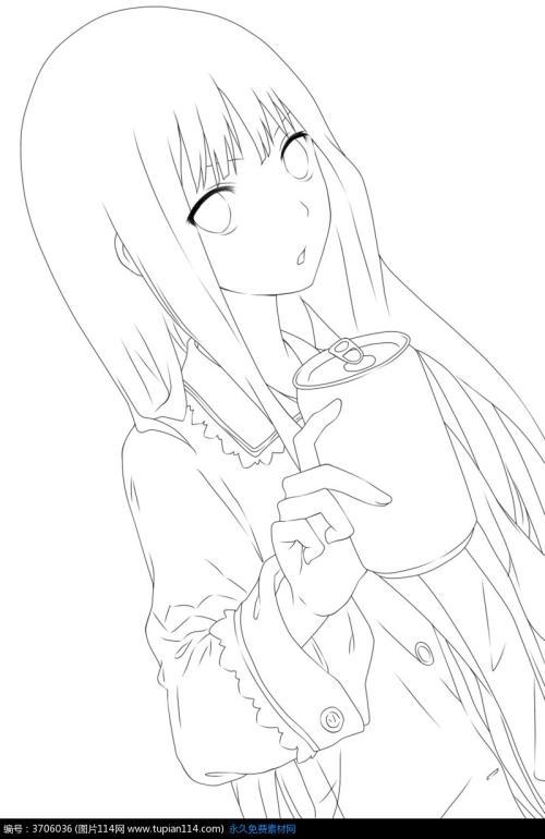 人物简笔画女孩图片03 列表   一个在思考的动漫女生高清图片卡通人物