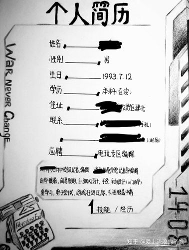 我的简历封面如下: (自我辣鸡手绘制作)