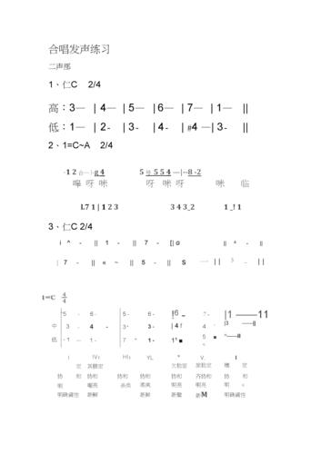 首页 海量文档 文学/历史/军事/艺术 声乐器乐 合唱发声练习 二声部