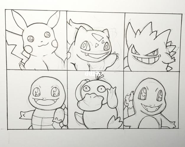 六宫格马克笔手绘教程 简笔画 精灵宝可梦_宝可梦怎么