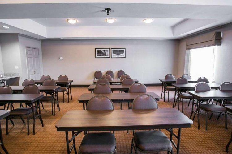 meeting room with classroom-style setup