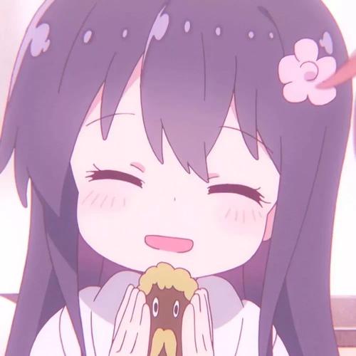 呆萌风动漫女生头像:一定要吃饱,吃饱才有力气发呆