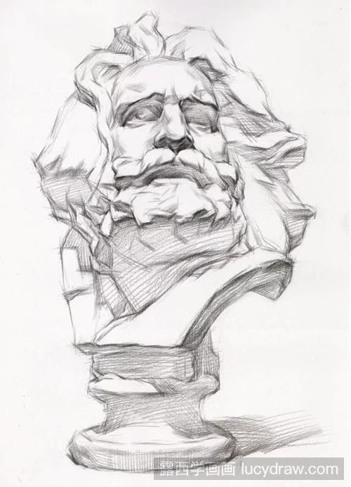 马赛石膏像素描步骤