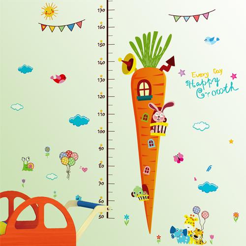 儿童房间量身高贴纸墙贴画幼儿园卡通小朋友宝宝测量高度尺子自粘