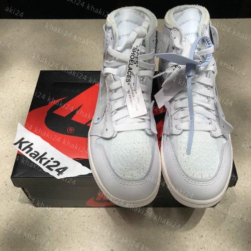 khaki24 air jordan 1 off white aj1 ow纯白欧洲联名 aq0818-100