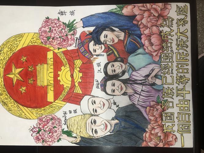 武定民族中学开展"民族团结一家亲,同心共筑民中梦"绘画比赛