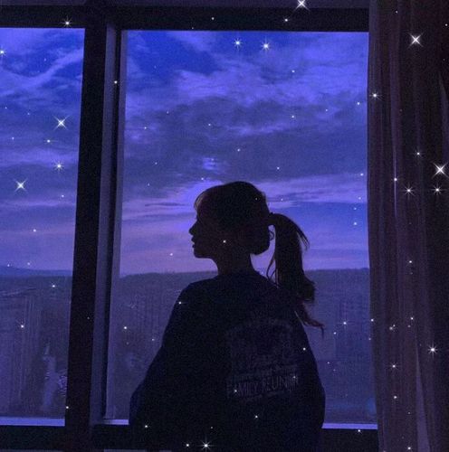 女生头像星空图_星空_头像_素材_头像