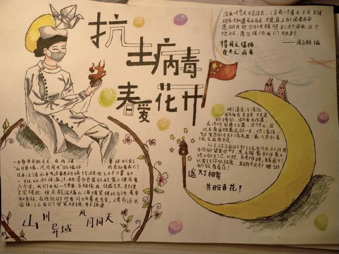 702班"积极抗疫,春暖花开"手抄报展示