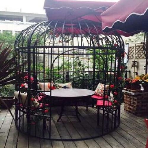 创意大型铁艺包厢鸟笼婚庆装饰户外公园火锅店大鸟笼沙发工艺品