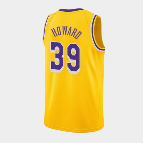 湖人队39号霍华德球衣热压版新款复古黄城市版新款篮球服
