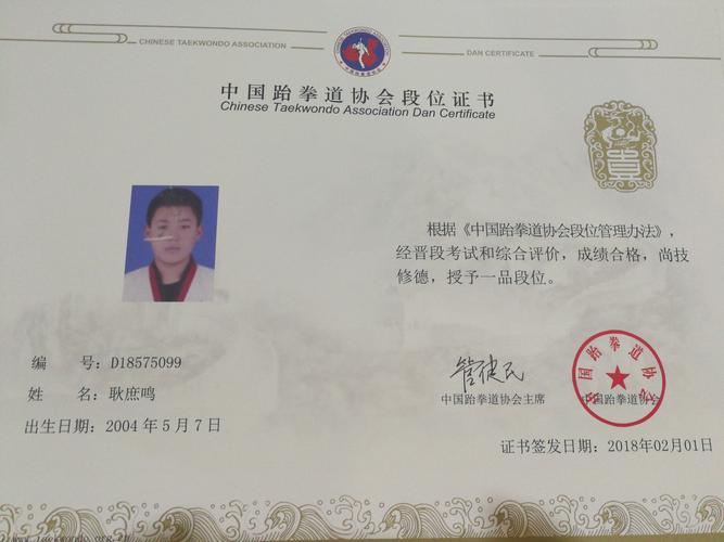 乡宁县跆拳道协会,第一批认证黑带一段队员名单:根据中国跆拳道协会