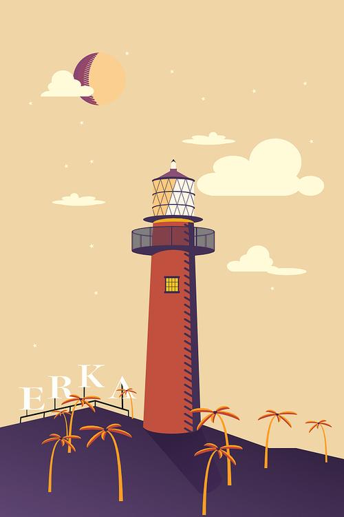 灯塔|平面|图案|erka_ - 原创作品 - 站酷 (zcool)