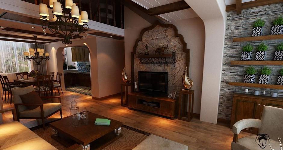 东南亚风格装修设计泰国实景拍摄装修效果图#76819649