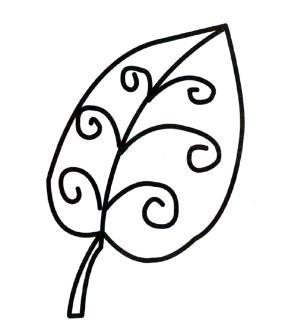 树叶的简笔画儿童画教程