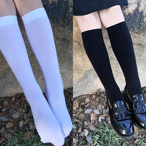 半腿袜瘦腿学院风