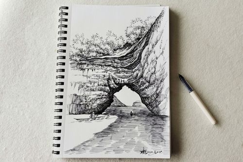 石头材质的风景速写,斑驳的表面画法分享_速写_风景_斑驳_文化_绘画
