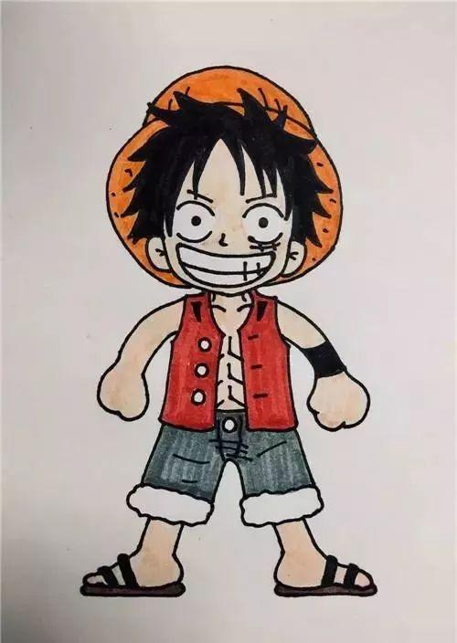 动漫简笔画海贼王路飞简笔画教程