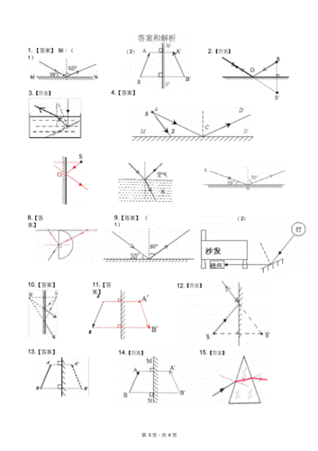 光的反射,平面镜成像,光的折射作图专题附答案.docx 6页