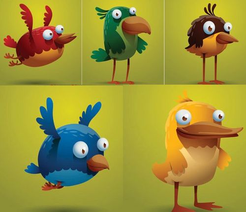 卡通有趣的小鸟