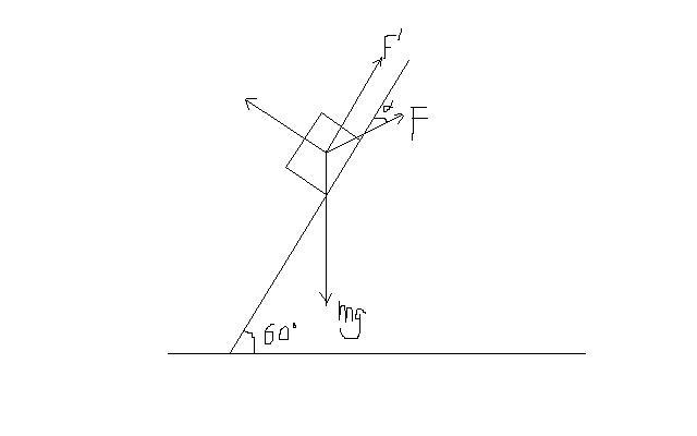 如图所示,一固定斜面斜角为60度.一物块置于斜面上.
