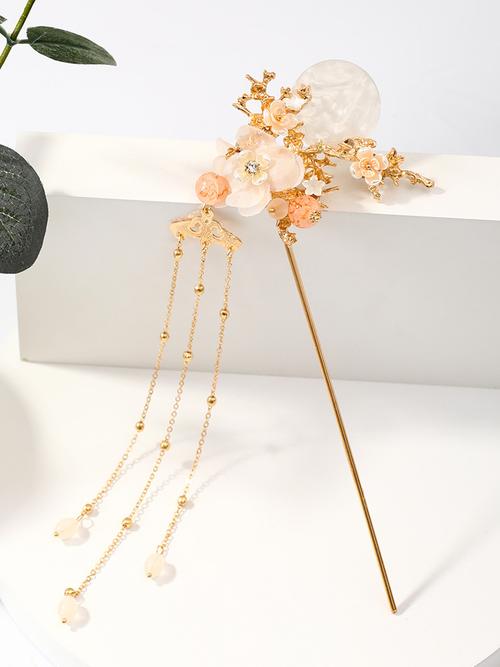 厂家直销汉服流苏发簪古风步摇头冠发梳 对簪古装发饰配饰