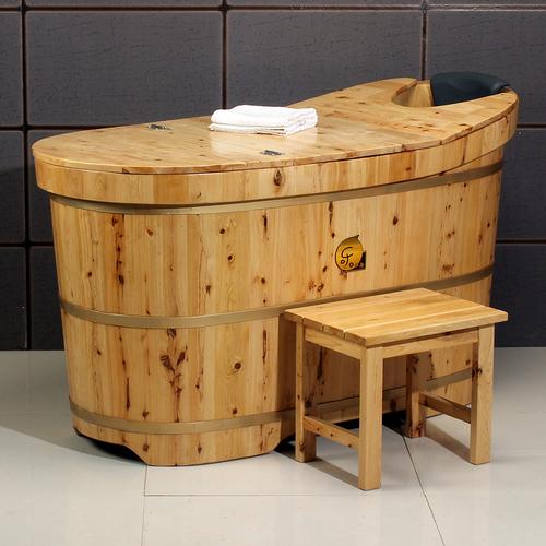 加厚泡澡木桶家用药浴桶美容院全身熏蒸洗澡桶香柏木质实木盆浴缸