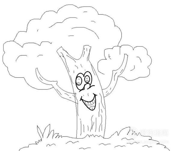 之后画出大树树枝树干上的纹理,如图所示.