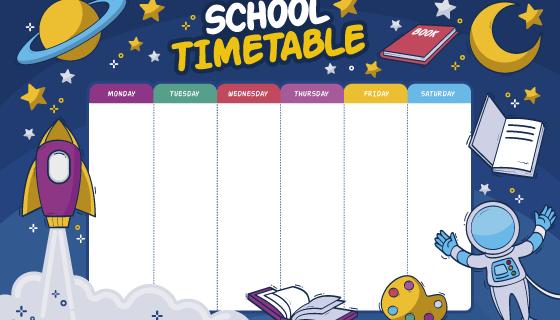 手绘可爱风格课程表矢量素材(ai/eps)